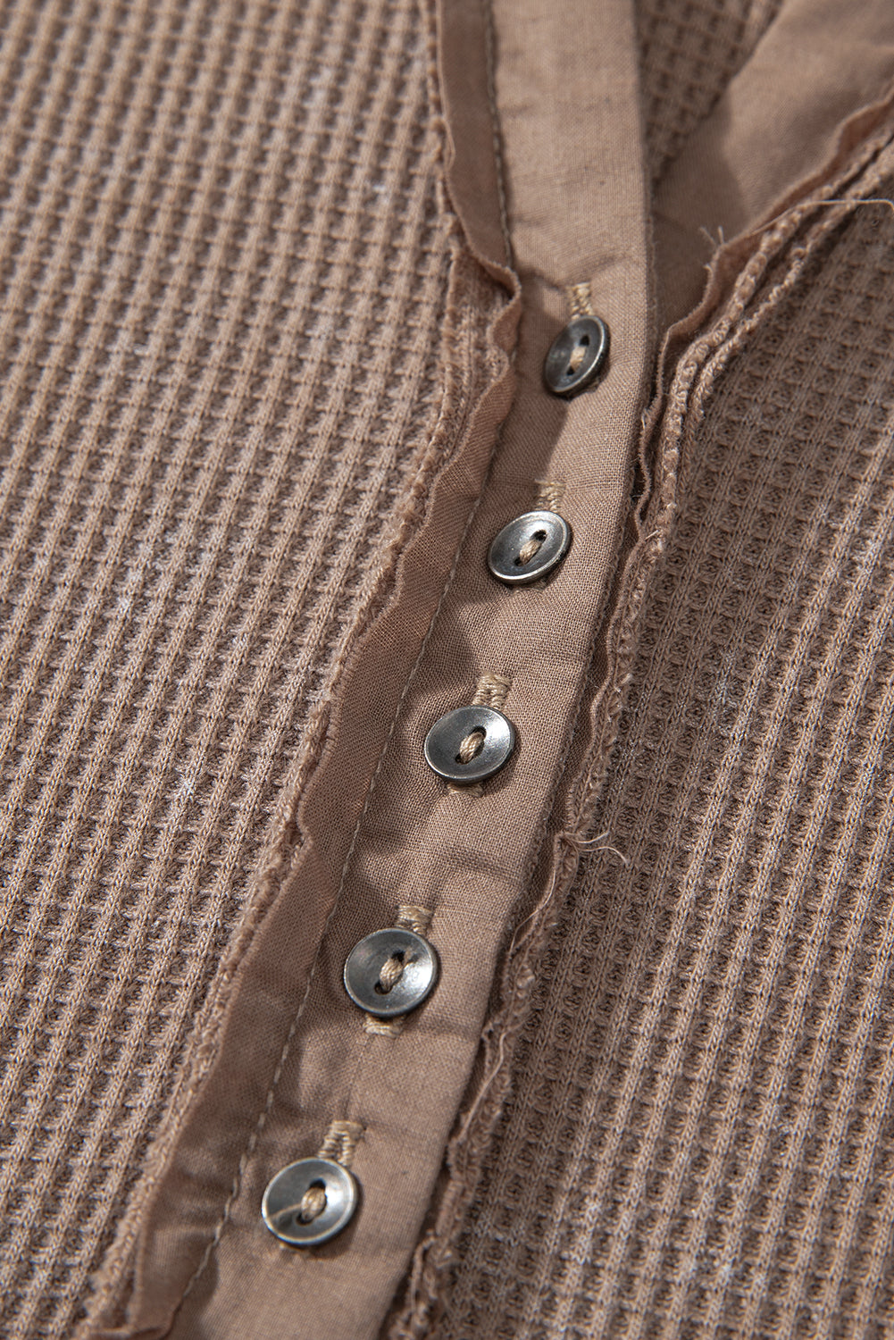 Zahra Waffle Knit Neckline Long Sleeve Top-4