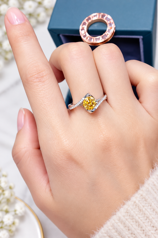 1 Carat Moissanite 925 Sterling Silver Ring