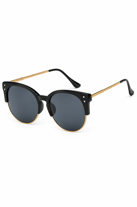 ABANDA | Round Mirrored Flat Lens Half Frame Sunglasses Circle