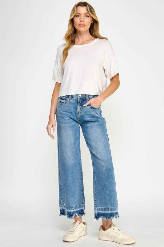 Tummy Control Cropped Wide Leg Jeans – Sculpted Confidence by Laurel & Thread
