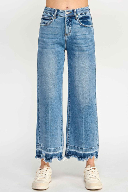Tummy Control Cropped Wide Leg Jeans – Sculpted Confidence by Laurel & Thread