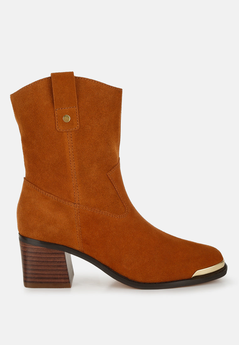 Emberly Suede Square Toe Ankle Boots-5