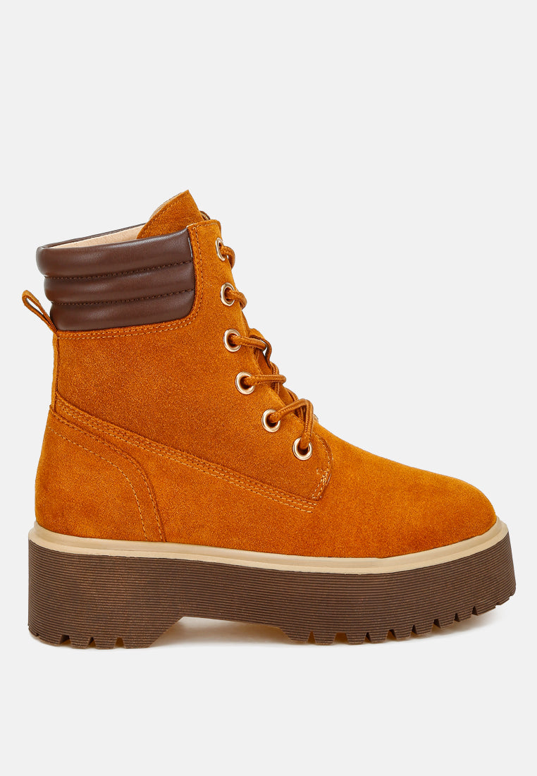 Parula High Ankle Genuine Suede Boots-5