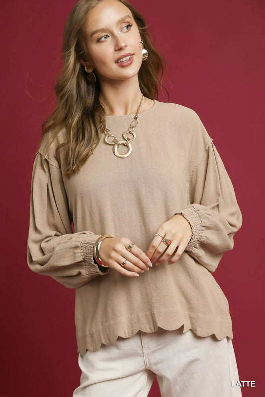 Buy Beige Long Sleeve Top for Women