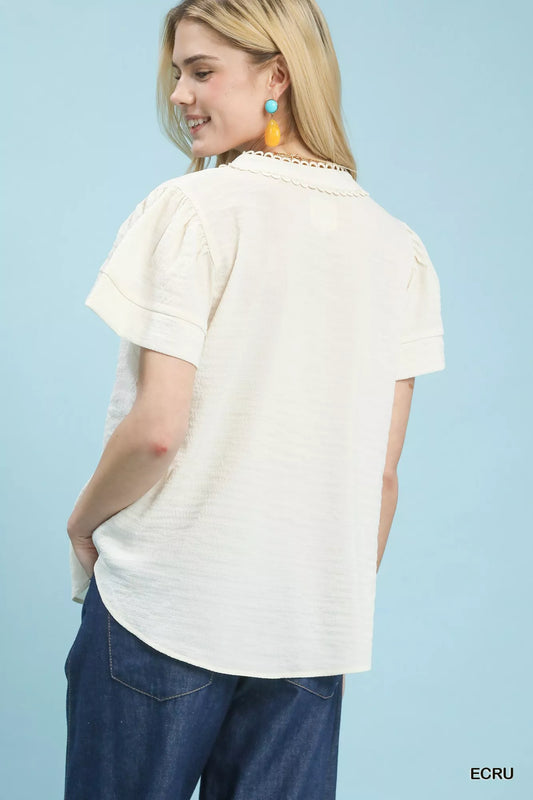 Women’s White V-Neck Casual Top Online
