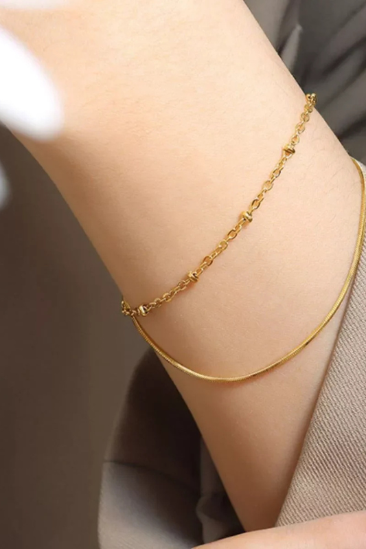 Titanium Steel Double Layered Bracelet