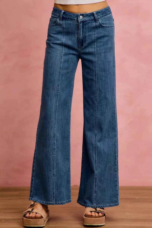 SIENNA WIDE LEG SEAM DETAILS JEANS