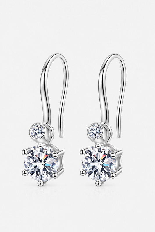 2 Carat Moissanite 925 Sterling Silver Earrings