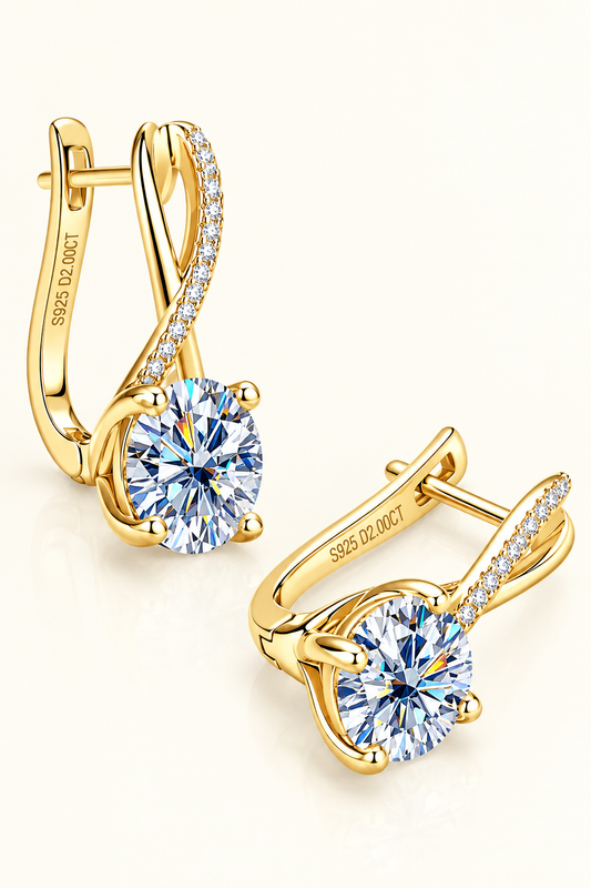 4 Carat Moissanite 925 Sterling Silver Earrings