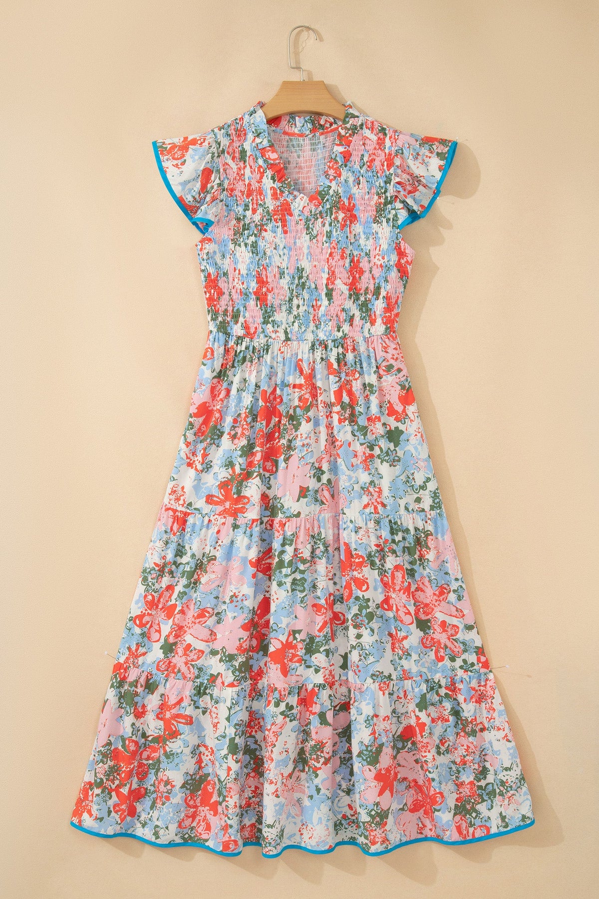 Nina Flutter Sleeve Long Dress-3
