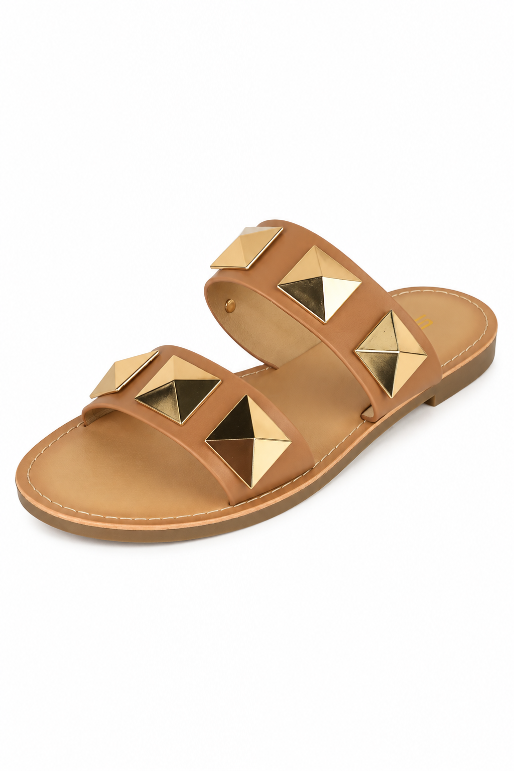 Gold Studded Camel Slides