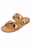 Gold Studded Camel Slides