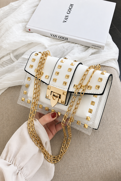 Betty Shoulder Bag -Clear/White