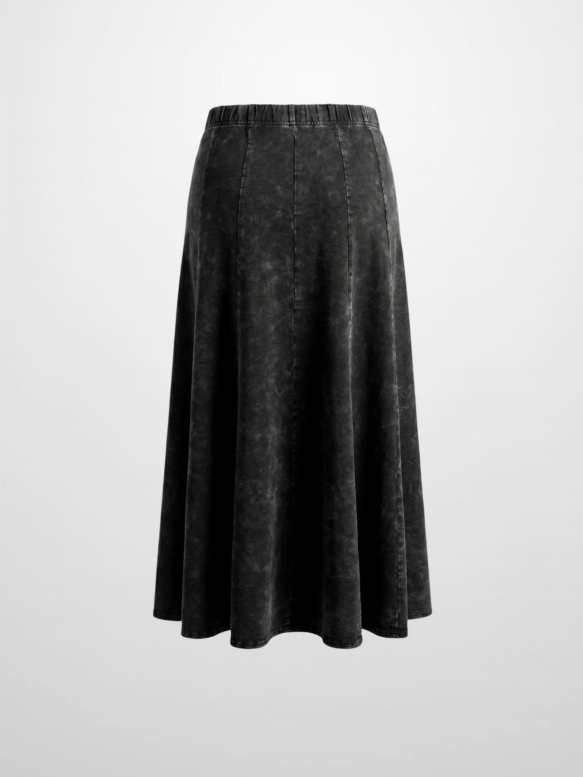 Paneled Flare Skirt 35"-Black Wash-3