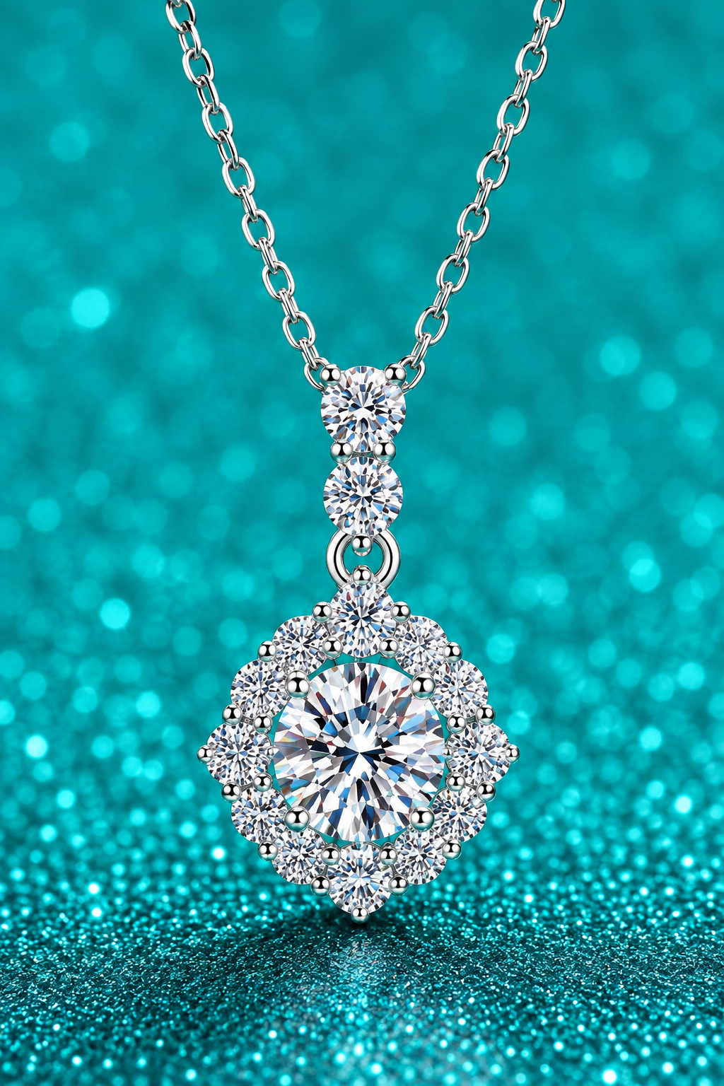 1 Carat Moissanite 925 Sterling Silver Necklace