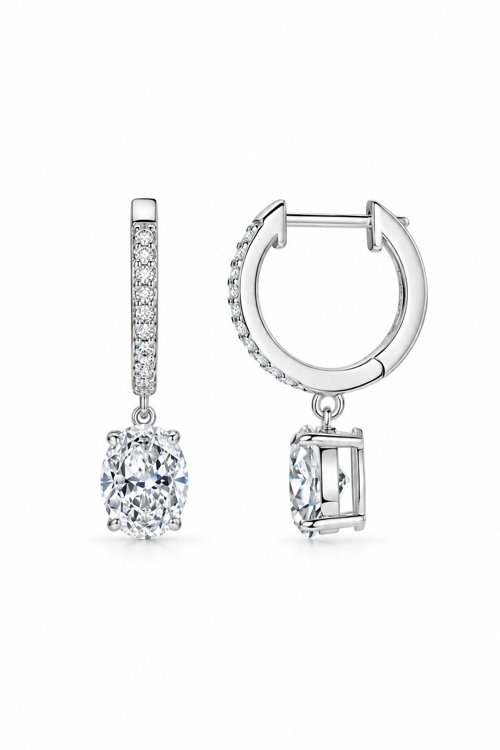 3 Carat Moissanite 925 Sterling Silver Earrings