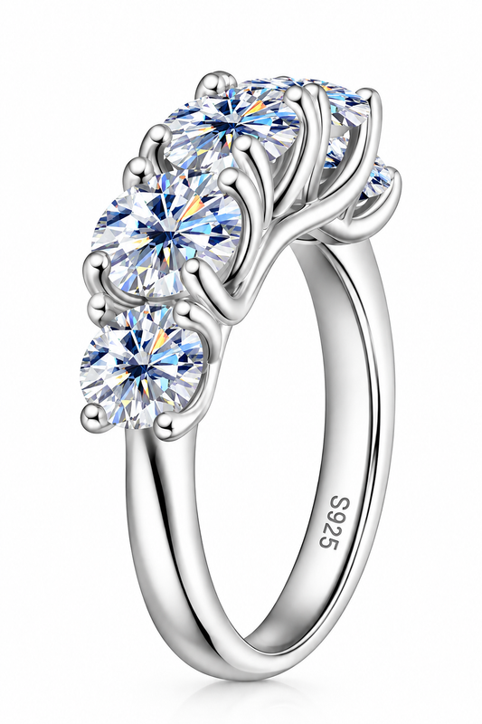 1 Carat Moissanite 925 Sterling Silver Half-Eternity Ring