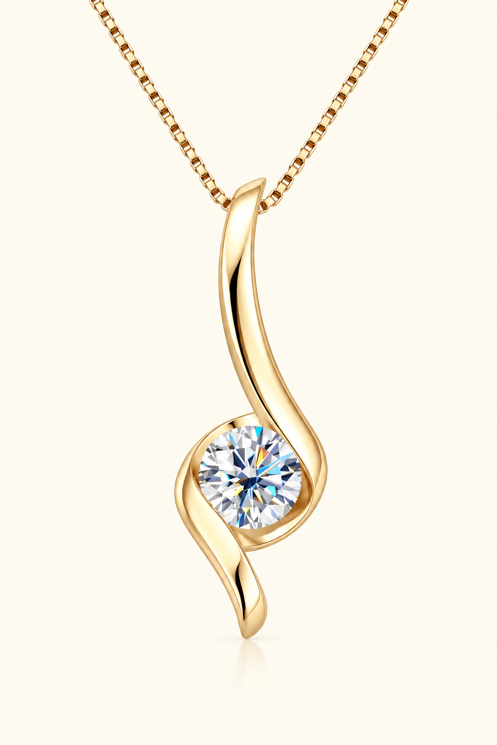 1 Carat Moissanite 925 Sterling Silver Necklace