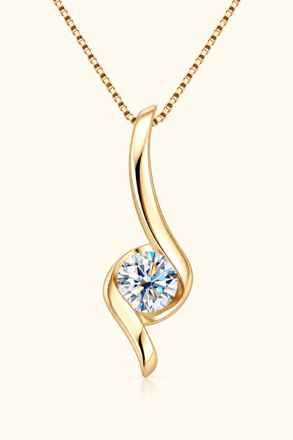 1 Carat Moissanite 925 Sterling Silver Necklace