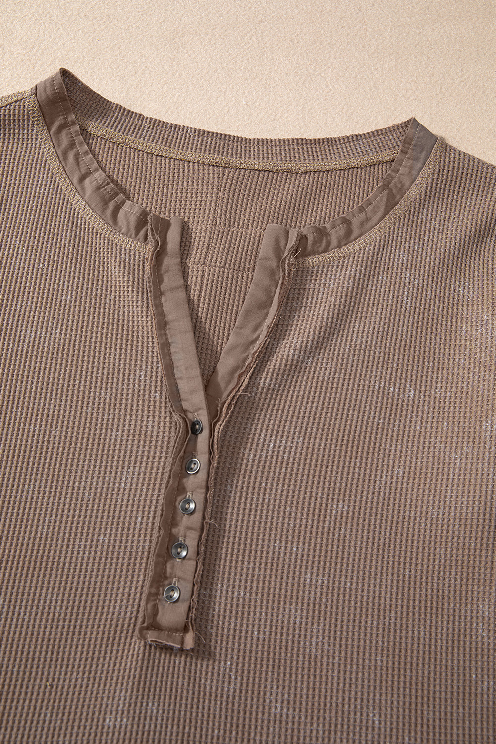 Zahra Waffle Knit Neckline Long Sleeve Top-3