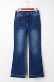 Samantha Western Stitch Patched Pocket Bootcut Jeans-0