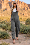 Double Take Full Size Sleeveless V-Neck Pocketed Jumpsuit