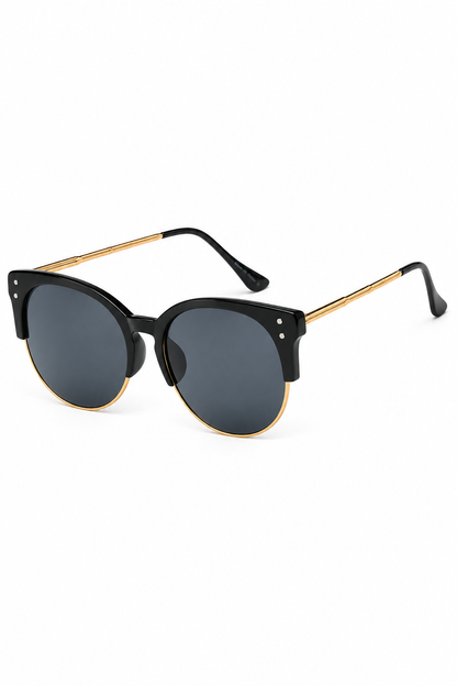 ABANDA |  Round Mirrored Flat Lens Half Frame Sunglasses Circle