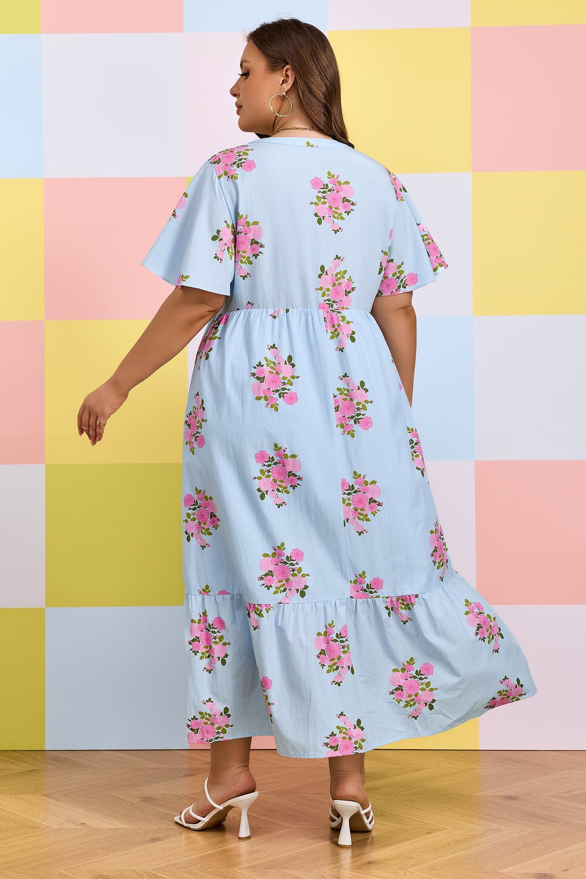 Lucy Print Scalloped Trim PLUS Dress-1