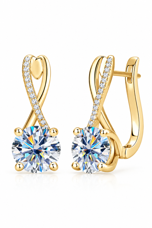 4 Carat Moissanite 925 Sterling Silver Earrings
