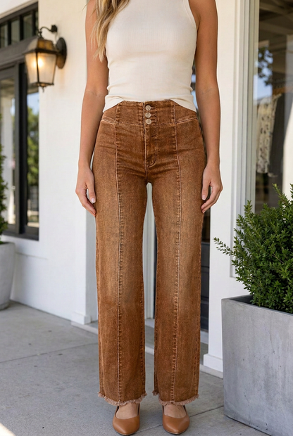 Lorenah Hem Flare Jeans-0
