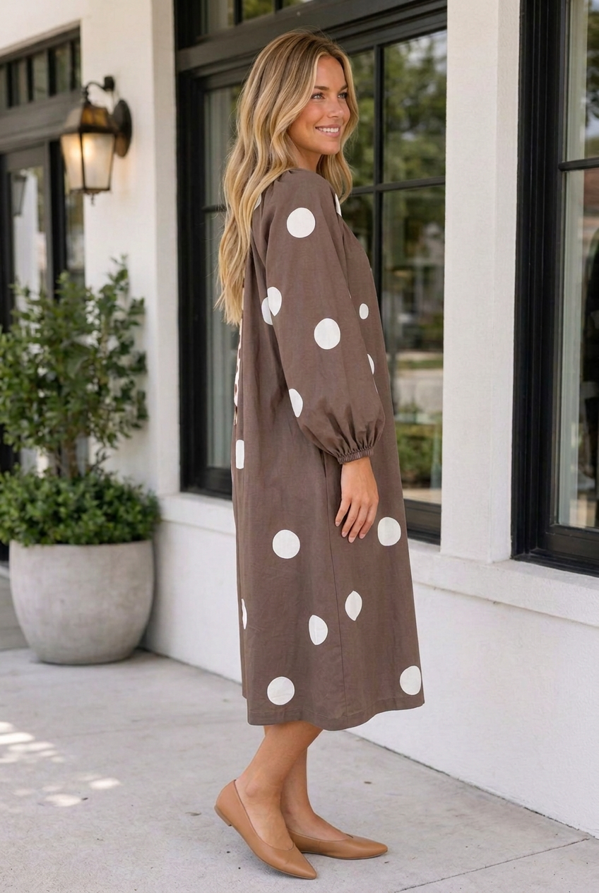 Danah Long Sleeve Midi Dress-2