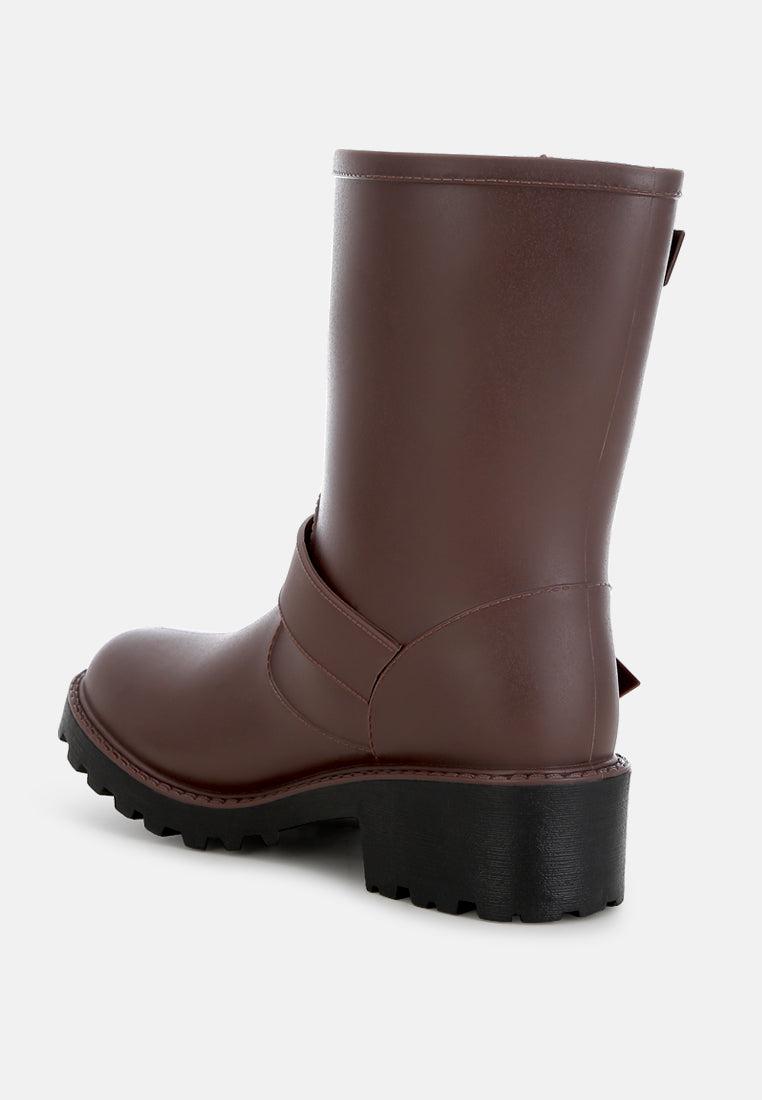 Anong Harness Detail Calf Boots-2