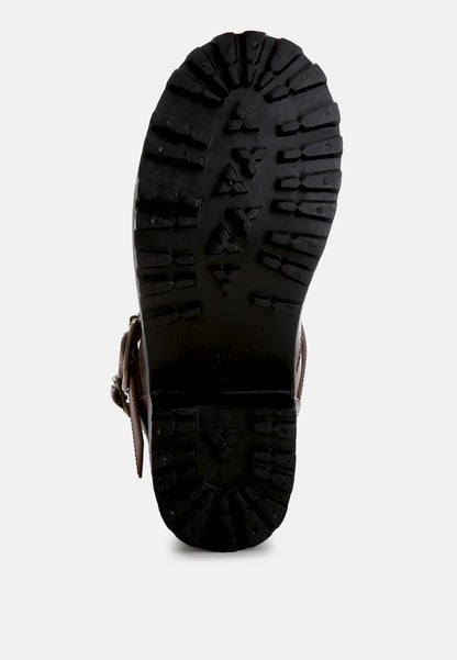 Anong Harness Detail Calf Boots-4