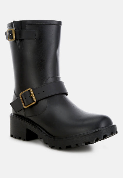 Anong Harness Detail Calf Boots-5