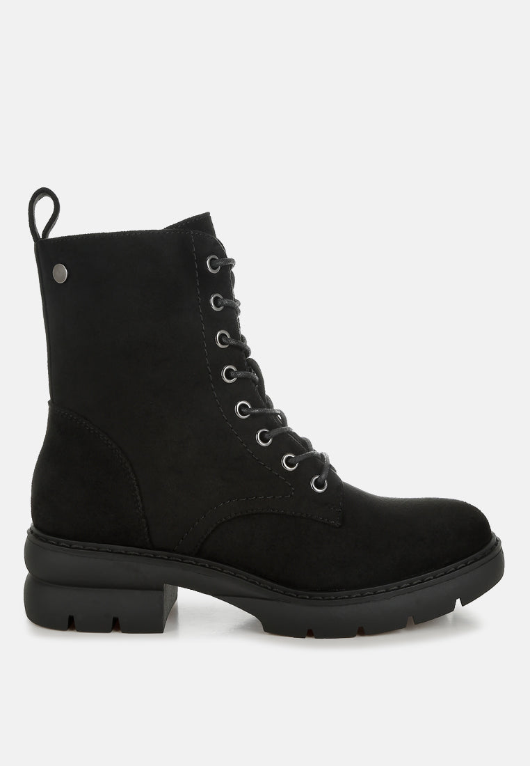 Azalea Lace Up High Ankle Boots-5