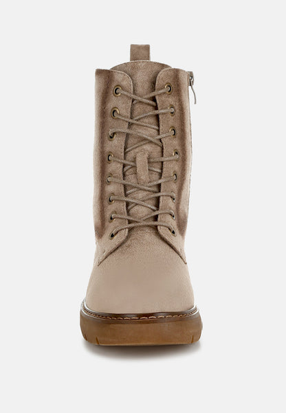 Azalea Lace Up High Ankle Boots-3