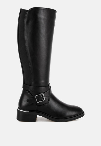 Basheba Buckle Strap Knee-High Boots-0