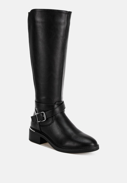 Basheba Buckle Strap Knee-High Boots-2
