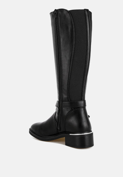 Basheba Buckle Strap Knee-High Boots-3
