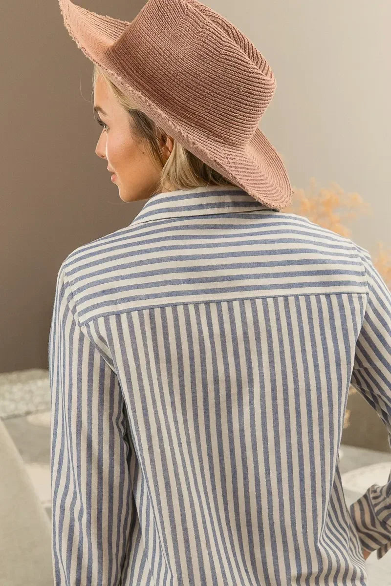 Shop Women's Striped Denim Button Down Shirt