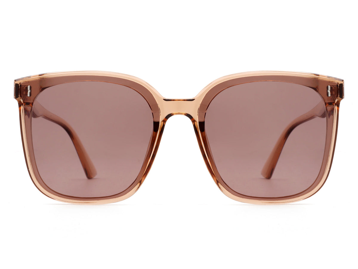 Zona - Square Oversize Retro Flat Top Women Fashion Sunglasses-1