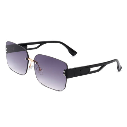 Dreamsea - Rectangle Classic Rimless Square Retro Tinted Fashion Sunglasses-5