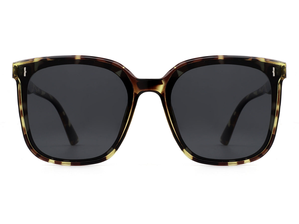 Zona - Square Oversize Retro Flat Top Women Fashion Sunglasses-3
