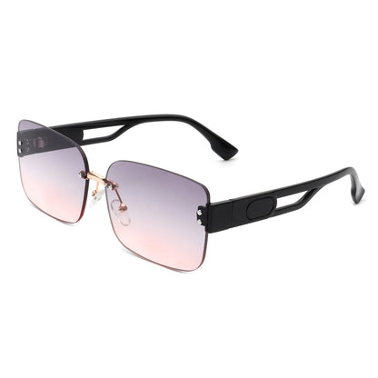 Dreamsea - Rectangle Classic Rimless Square Retro Tinted Fashion Sunglasses-6