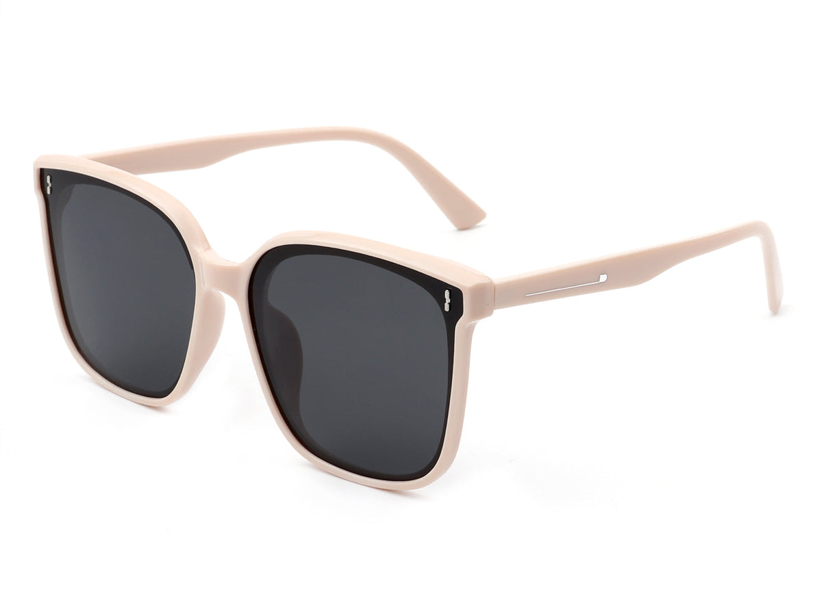 Zona - Square Oversize Retro Flat Top Women Fashion Sunglasses-4