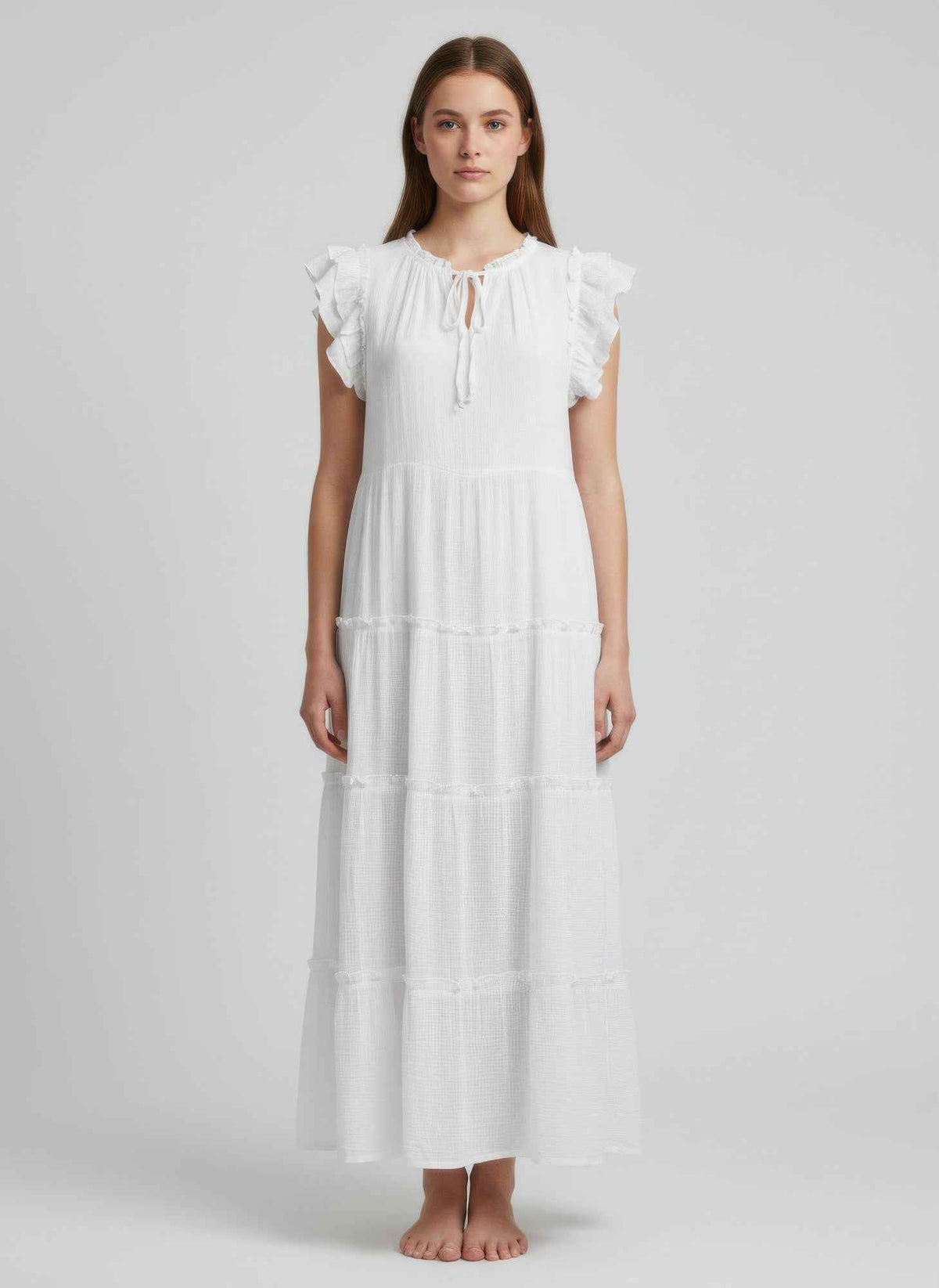 Mlle Gabrielle Solid Cap Sleeve Dress
