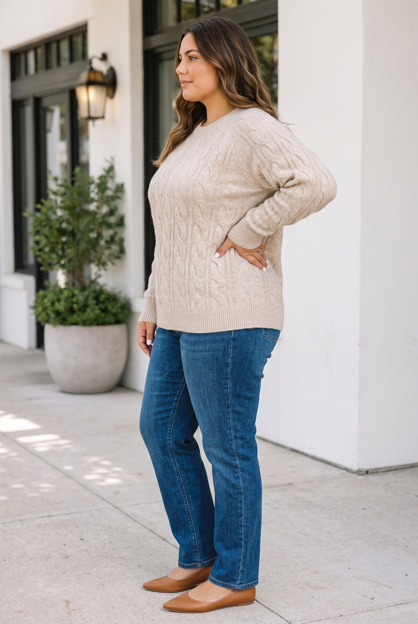 Geraldine Tunic Length Sweater Long Sleeve PLUS Top-2
