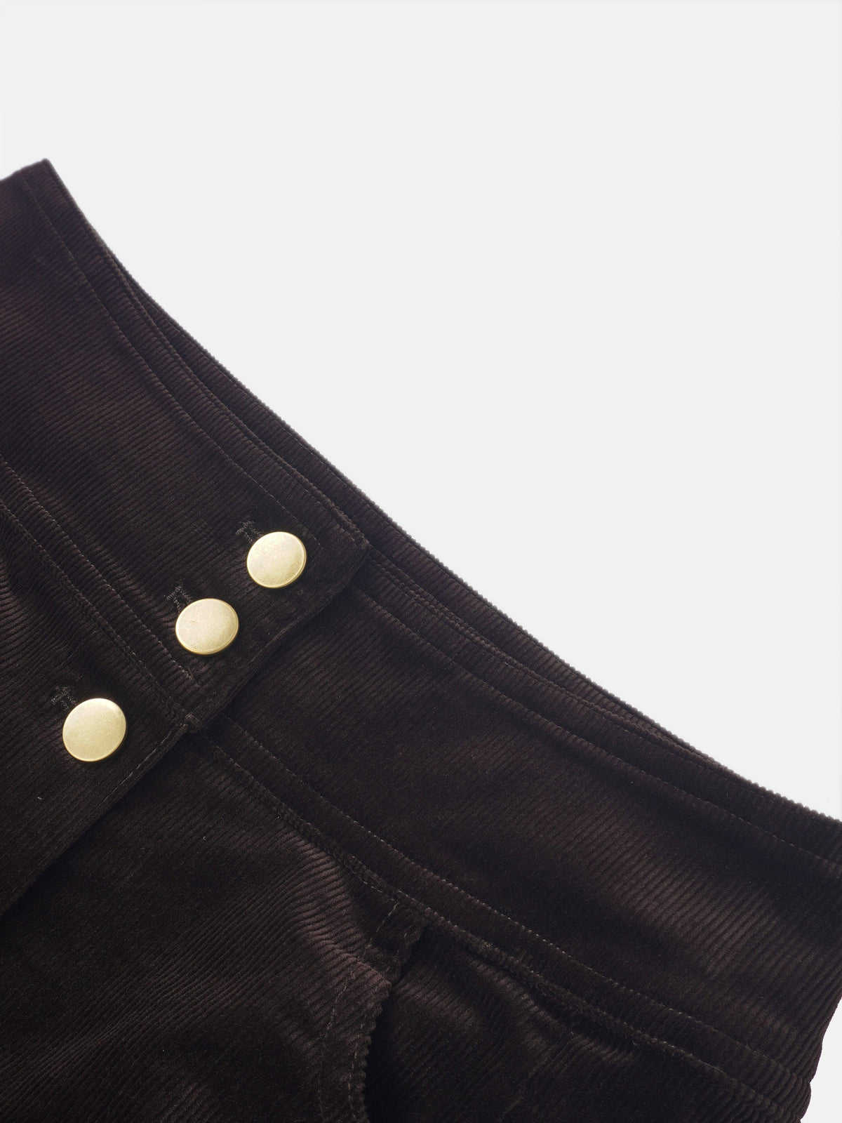 Snap Down Corduroy Skirt - Cement/Brown-3