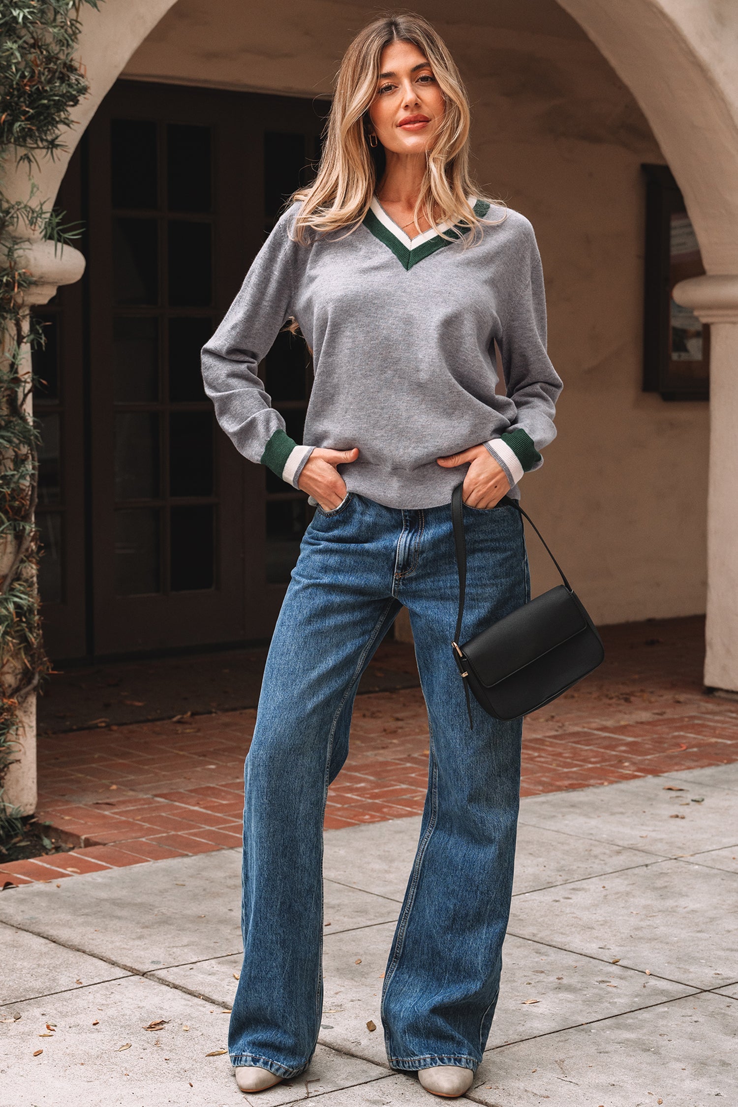 Scarlett Striped Trim Varsity Sweater-3