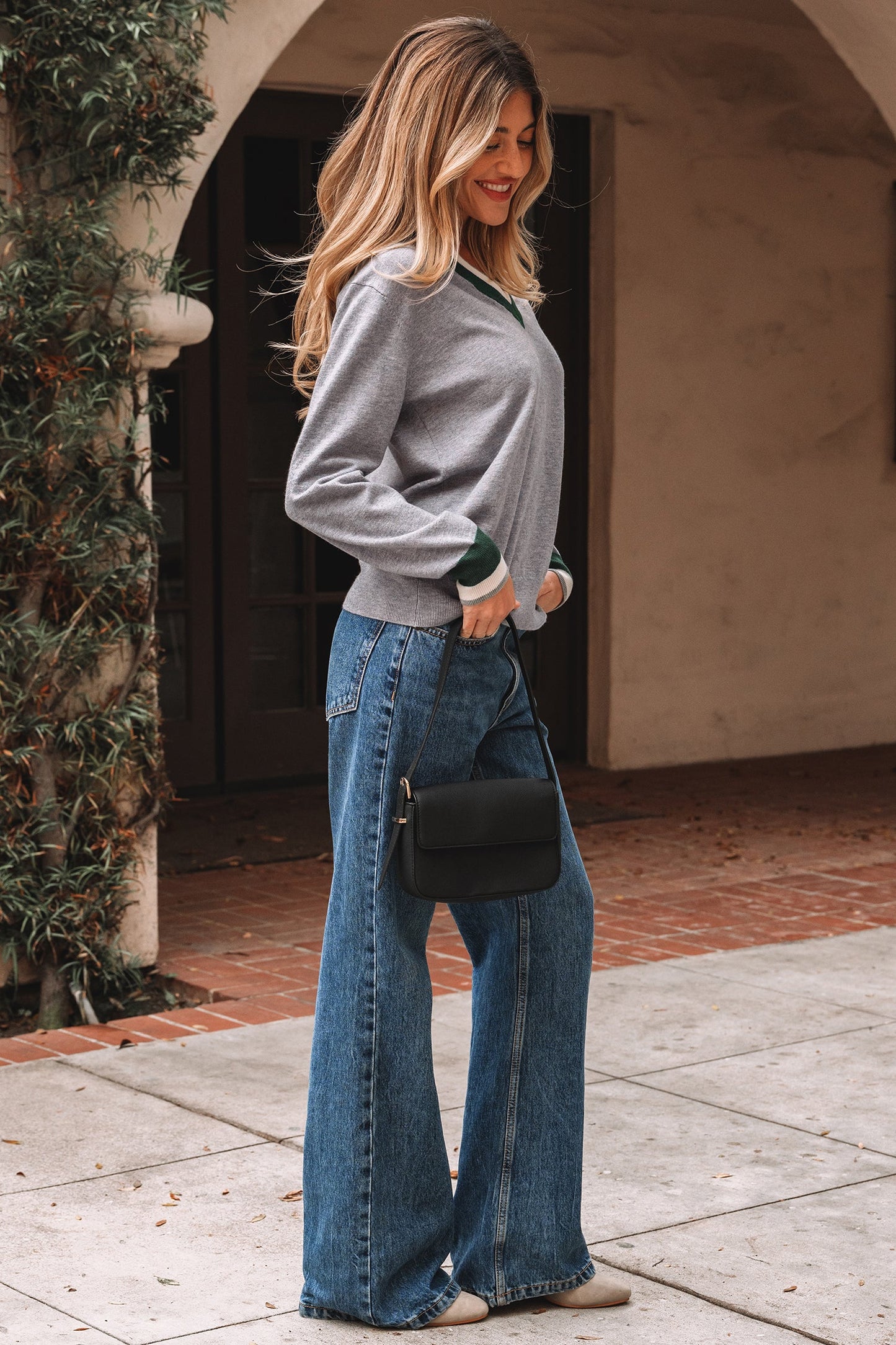 Scarlett Striped Trim Varsity Sweater-4